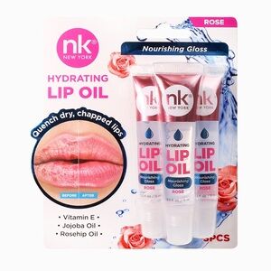 NK nicka k NEW YORK Hydrating Lip Oil Set of Three- “Rose.”
NWT